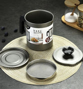 Stainless Steel Oil Filter Pot, Kitchen Oil Separator And Storage Can With Fine Mesh Strainer, Oil Trap with Lid, Strainers Pot Oil Bottle, Filter Oils Separator, Kitchen Cooking Tools.